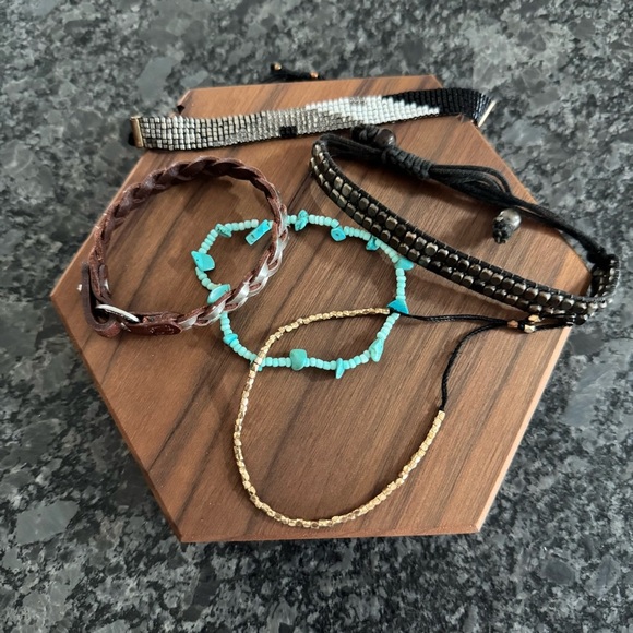 BOHO METALLIC AND TURQUOISE BRACELET BUNDLE - Picture 4 of 8